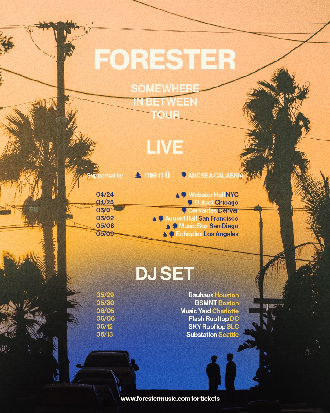 Forester Somewhere In Between Tour Poster 2026